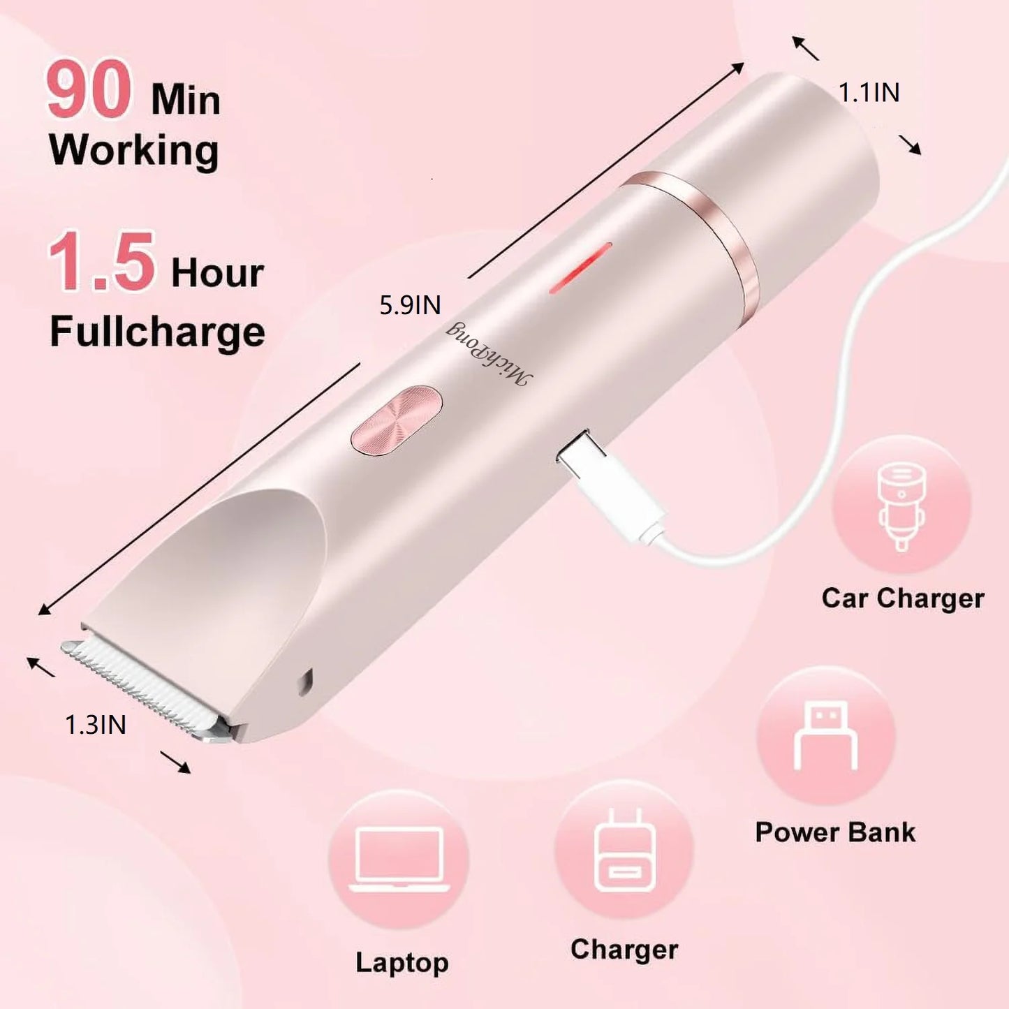 Woman Electric Razor Gift, Dual-Head Shaver Face Bikini Trimmer, Rechargeable Wet Dry Use