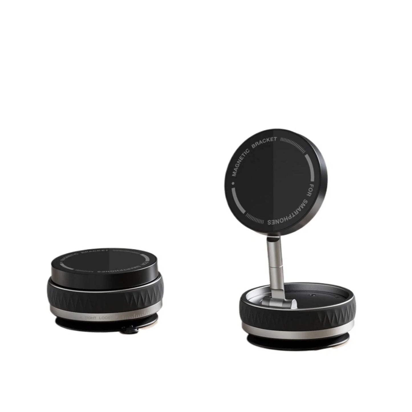 Magnetic Phone Holder, Upgraded Aluminum Alloy, 360 ° Rotatable and Foldable Design, with Vacuum Suction Cup - Perfect for Car Dashboard, Bathroom Tiles, and Glass Surfaces