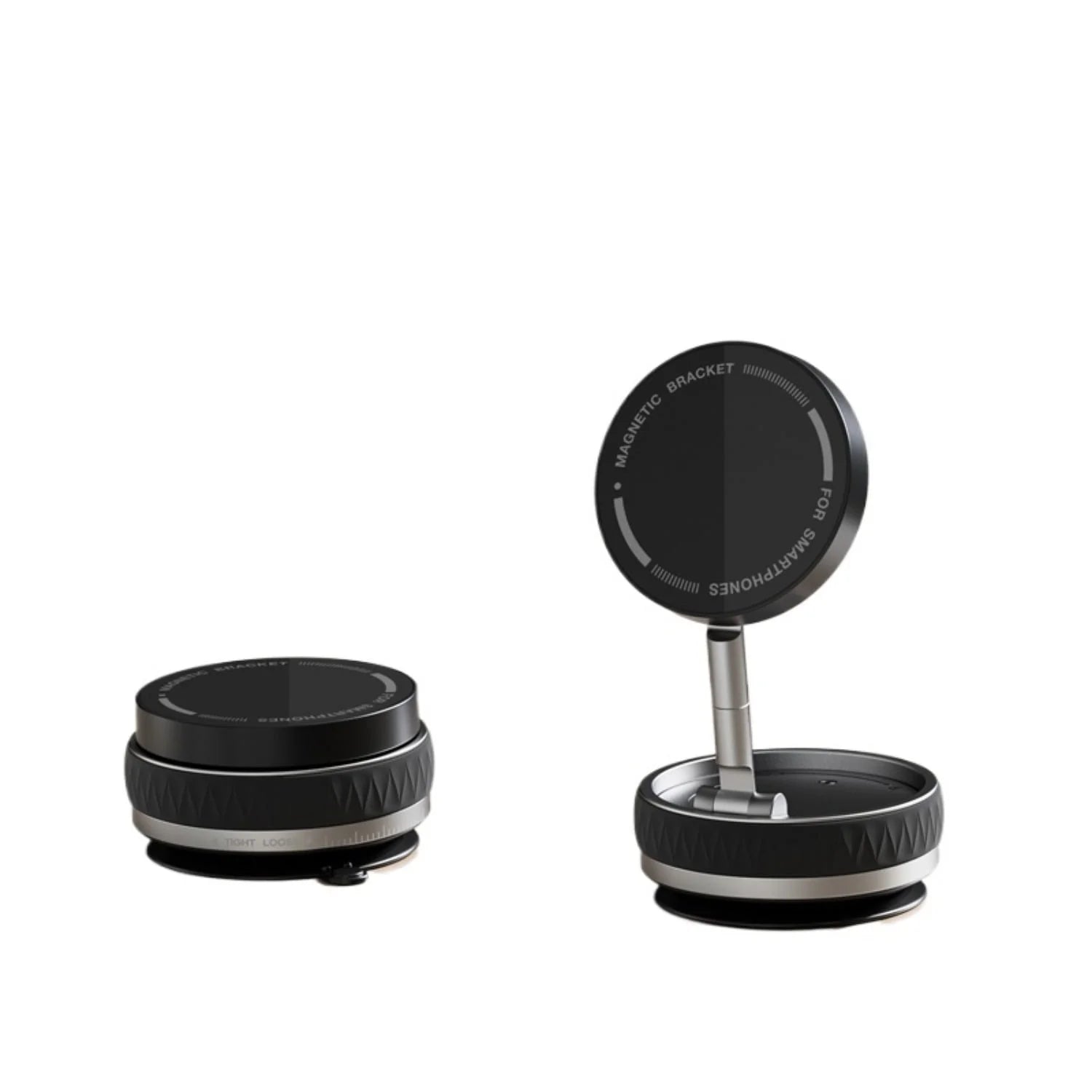 Magnetic Phone Holder, Upgraded Aluminum Alloy, 360 ° Rotatable and Foldable Design, with Vacuum Suction Cup - Perfect for Car Dashboard, Bathroom Tiles, and Glass Surfaces