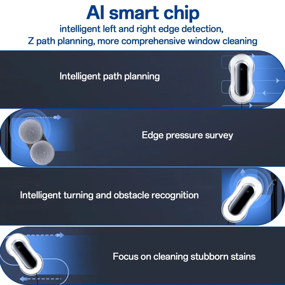 Window Robot Cleaner Four-Way Robotic Auto-Spray Window Cleaner Ultrasonic Water Spray Wall Cleaner Robot Window Cleaning Machine for Tiles Glass Door Supple