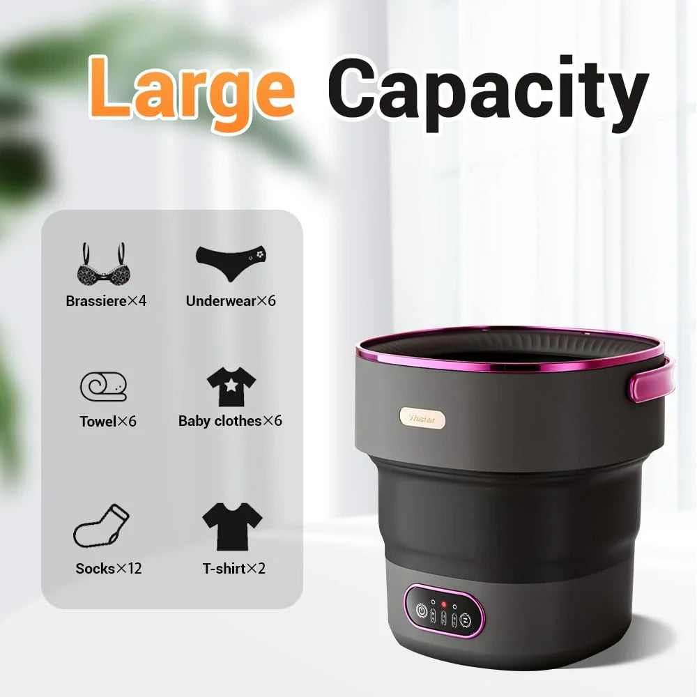 Portable Washing Machine, Mini Washer,15L Upgraded Large Capacity Foldable Washer.Deep Cleaning of Underwear, Baby Clothes and Other Small Clothes.Suitable for Apartments, Dormitories, Hotels
