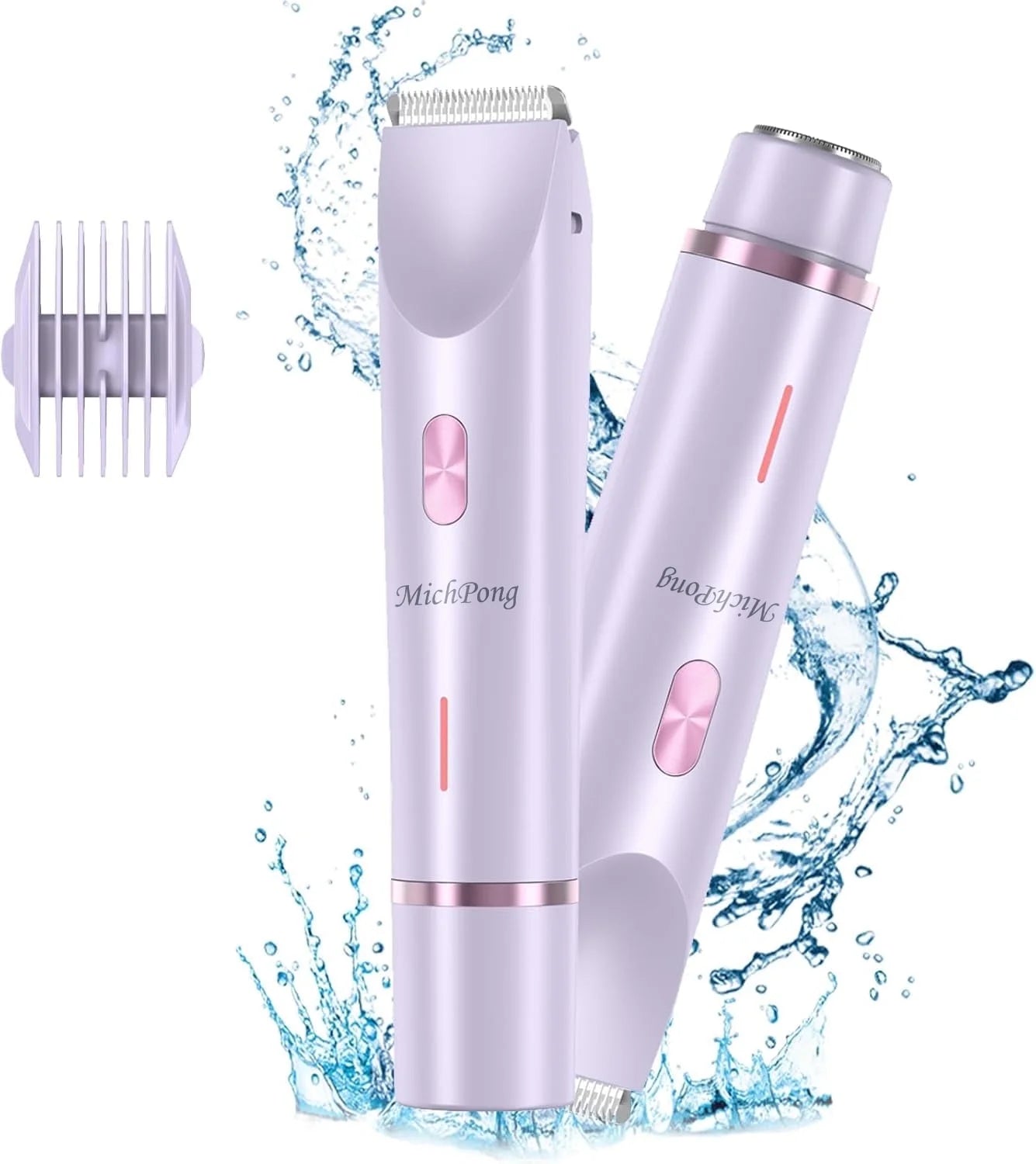 Woman Electric Razor Gift, Dual-Head Shaver Face Bikini Trimmer, Rechargeable Wet Dry Use