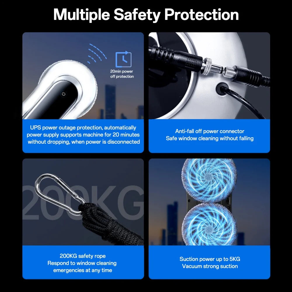 Window Robot Cleaner Four-Way Robotic Auto-Spray Window Cleaner Ultrasonic Water Spray Wall Cleaner Robot Window Cleaning Machine for Tiles Glass Door Supple