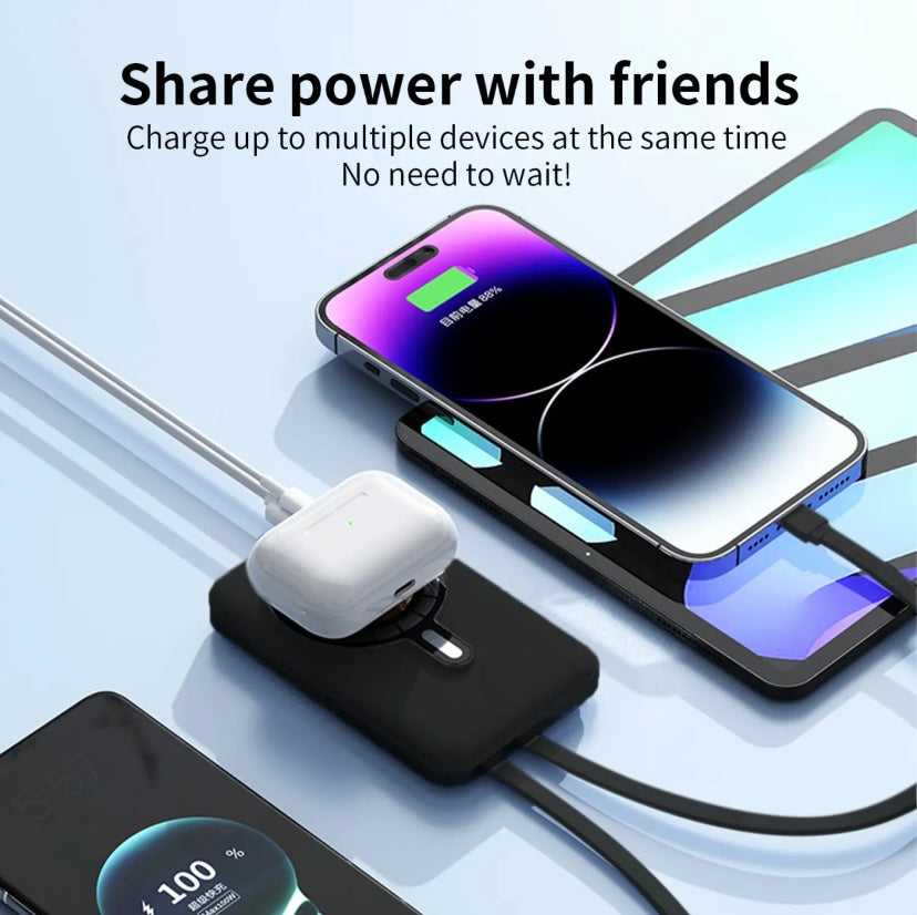 Power Bank Magnetic Portable Wireless Fastcharger 10000Mah Type - C Cable Leddisplay 22.5W PD Fast Charging Lightingmag-Safe Battery Pack for Iphone15 14 13 12 Mini Pro Pro Max Devices Digital