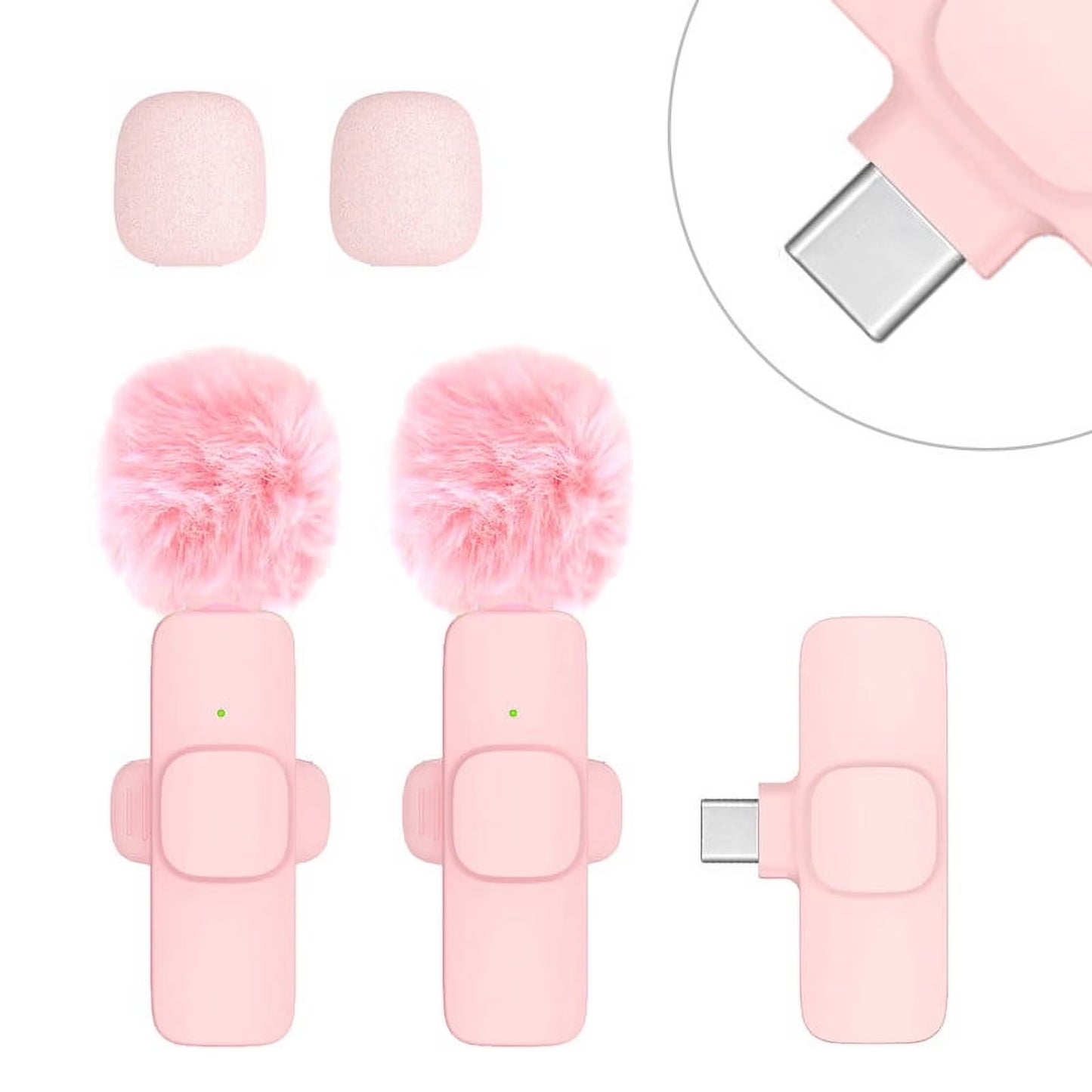 Iphone Android Wireless Lavalier Microphone - 2 Bluetooth Lapel Phone Mic for Video Recording Tiktok Youtube Podcast Interview