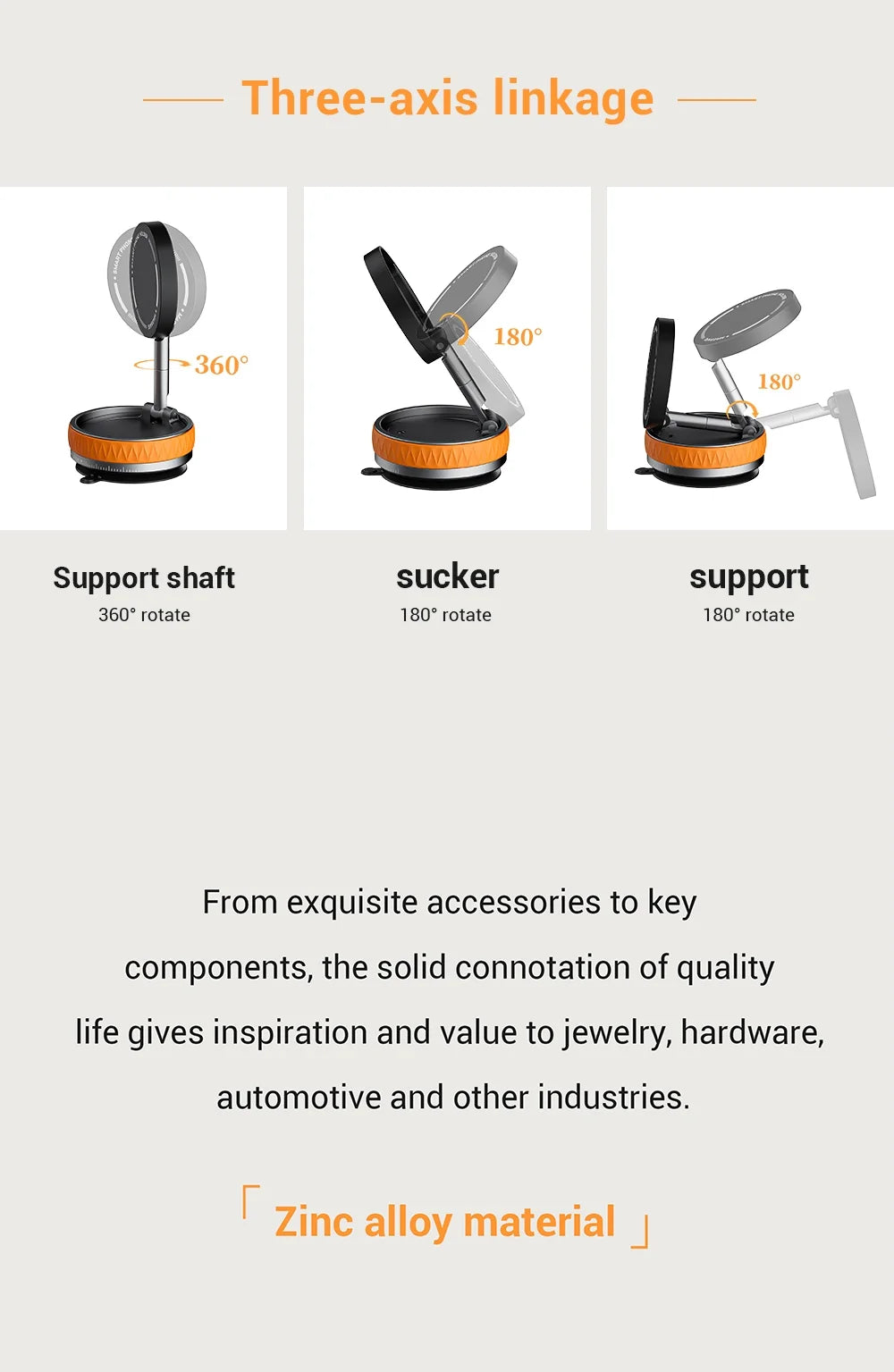 Magnetic Phone Holder, Upgraded Aluminum Alloy, 360 ° Rotatable and Foldable Design, with Vacuum Suction Cup - Perfect for Car Dashboard, Bathroom Tiles, and Glass Surfaces