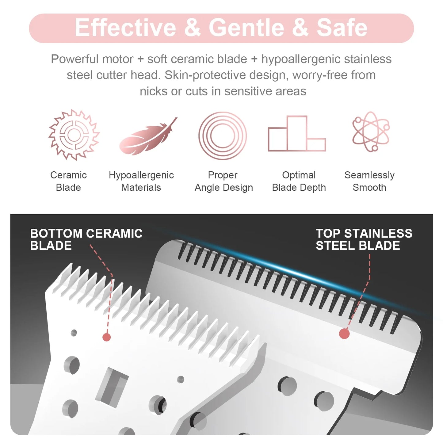 Woman Electric Razor Gift, Dual-Head Shaver Face Bikini Trimmer, Rechargeable Wet Dry Use