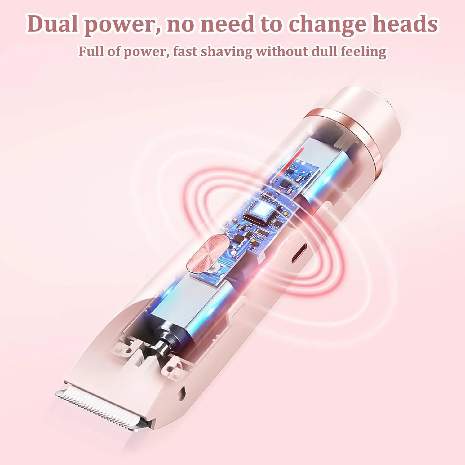Woman Electric Razor Gift, Dual-Head Shaver Face Bikini Trimmer, Rechargeable Wet Dry Use
